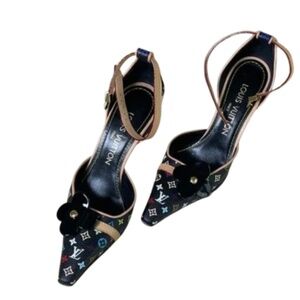 Louis Vuitton Murakami Noir Fleur multicolor high heels LV